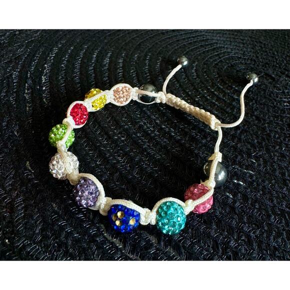 Multi color  shamballa Crystal bracelet - Picture 1 of 2